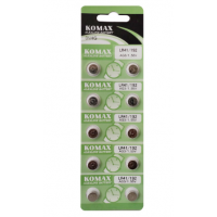 KOMAX Pil Düğme Ag3 Lr41h 1.5V 10Lu Paket