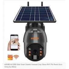 AVENİR AV-S250 Solar Smart Güvenlik Kamerası 2mp 3.6mm Wi-Fi Ptz Renkli Gece Görüş Dış Mekan